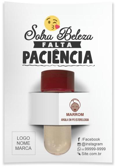 Kit argila facial personalizado, Paciência. Cor marrom.