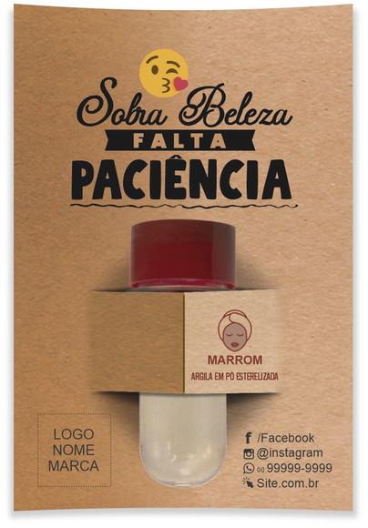 Kit argila facial personalizado, Paciência. Cor marrom.