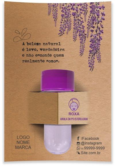 Kit Argila Facial Personalizado, Natural. Cor Roxa.