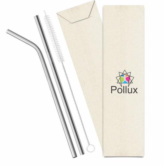 Kit Canudo Inox c/ 3 Pçs + Embalagem Personalizados
