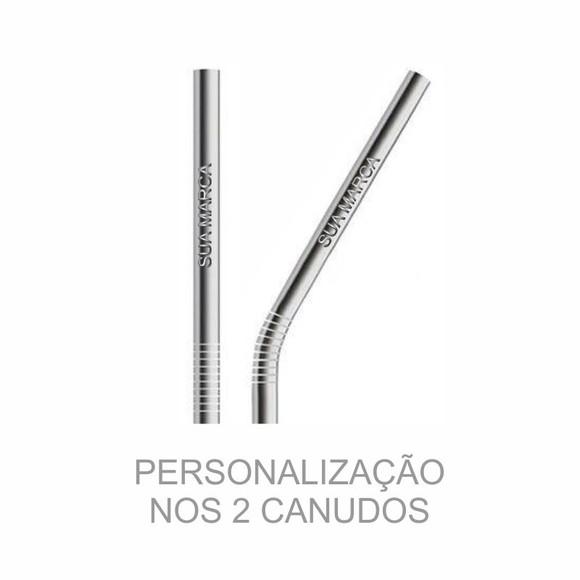 Kit Canudo Inox c/ 3 Pçs + Embalagem Personalizados