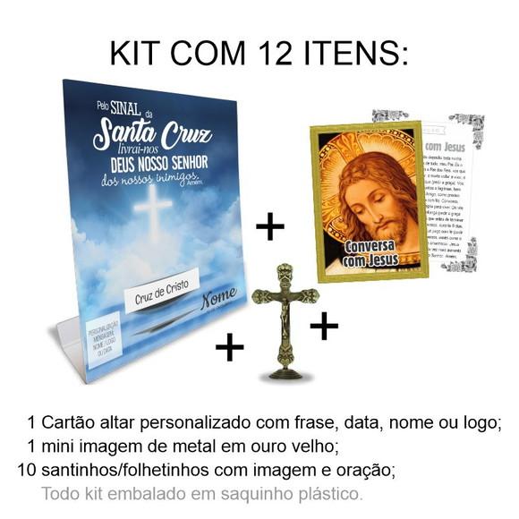 Kit Cartão Altar + Imagem Crucifixo, M1
