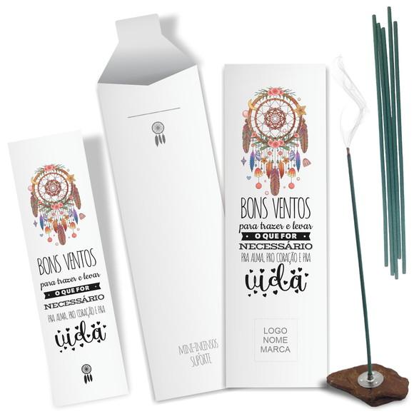 Kit Incenso Personalizado Apanhador de Sonhos. Pac. c/ 24un