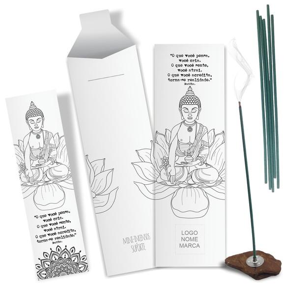 Kit Incenso Personalizado Buddha. Pacote c/ 24un