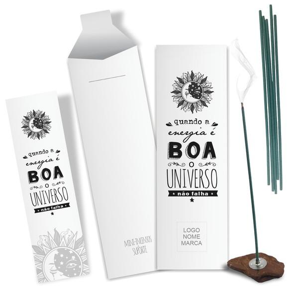 Kit Incenso Personalizado Energia Boa. Pacote c/ 24un
