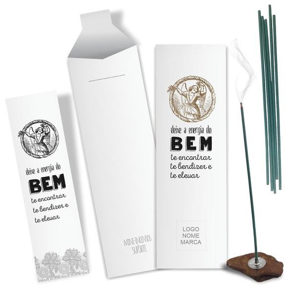 Kit Incenso Personalizado Energia do Bem. Pacote c/ 24un