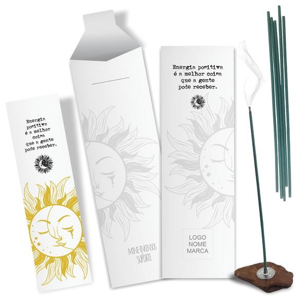 Kit Incenso Personalizado Energia Positiva. Pacote c/ 24un