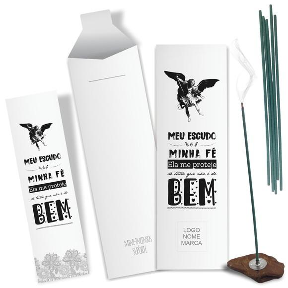 Kit Incenso Personalizado Escudo. Pacote c/ 24un