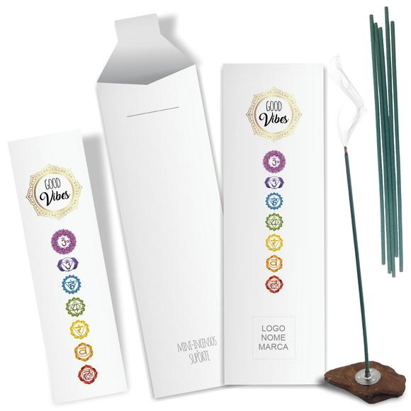 Kit Incenso Personalizado Good Vibes-chakras. Pacote c/ 24un