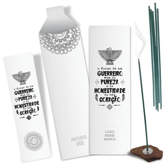 Kit Incenso Personalizado Guerreiro. Pacote c/ 24un