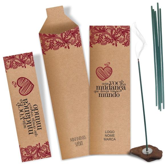 Kit Incenso Personalizado Mudança. Pacote c/ 24un