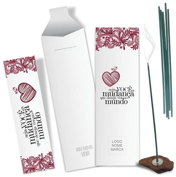 Kit Incenso Personalizado Mudança. Pacote c/ 24un