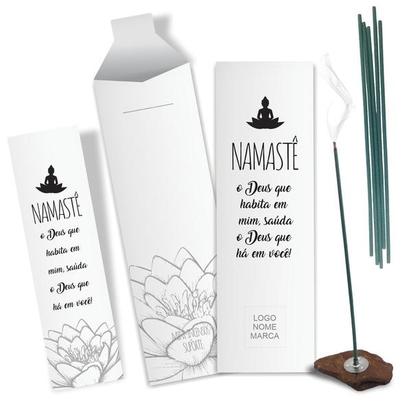 Kit Incenso Personalizado Namastê. Pacote c/ 24un