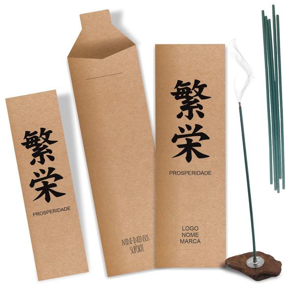 Kit Incenso Personalizado Prosperidade. Pacote c/ 24un