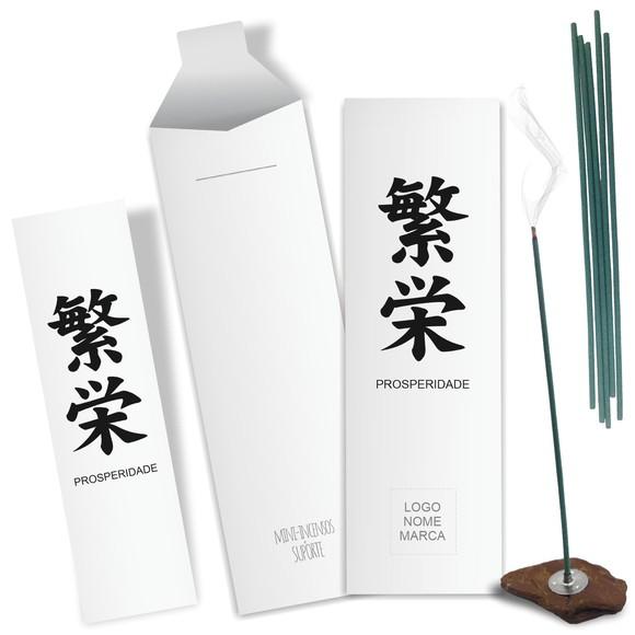 Kit Incenso Personalizado Prosperidade. Pacote c/ 24un