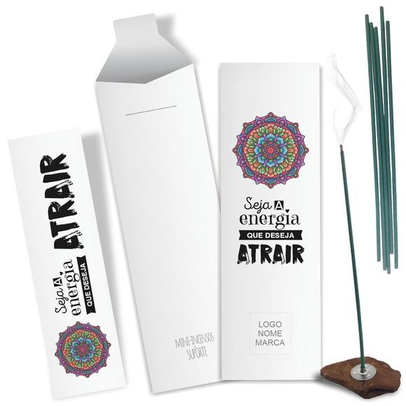 Kit Incenso Personalizado Seja a Energia. Pacote c/ 24un