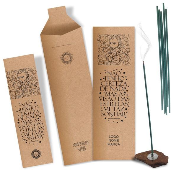 Kit Incenso Personalizado Van Gogh. Pacote c/ 24un
