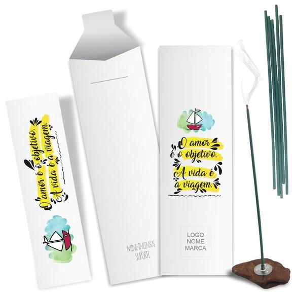 Kit Incenso Personalizado Viagem. Pacote c/ 24un