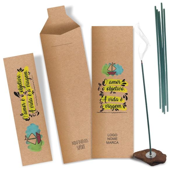Kit Incenso Personalizado Viagem. Pacote c/ 24un