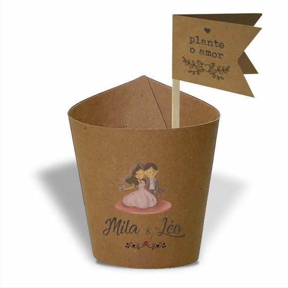 Rótulo mini suculenta + tag bandeira + palito. Casamento
