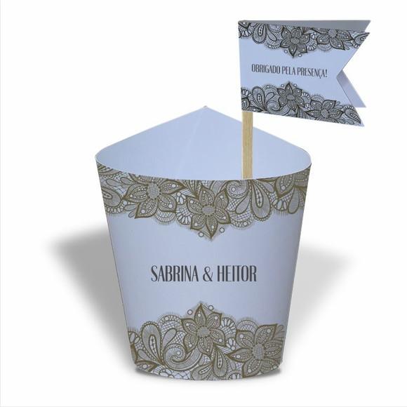 Rótulo mini suculenta + tag bandeira + palito. Casamento