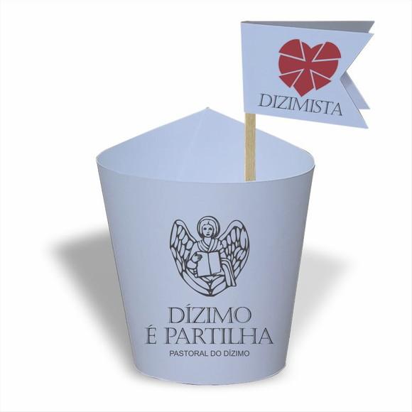 Rótulo mini suculenta + tag bandeira + palito. Dizimista