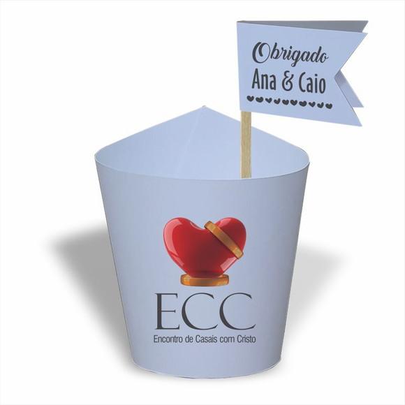 Rótulo mini suculenta + tag bandeira + palito. ECC