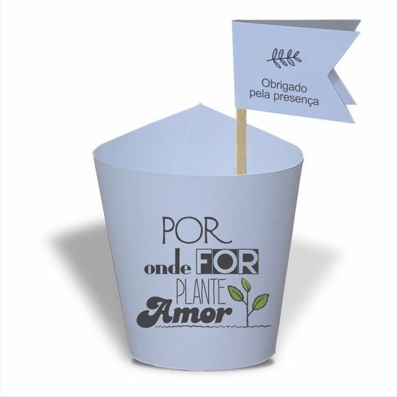 Rótulo mini suculenta + tag bandeirinha + palito. Eco