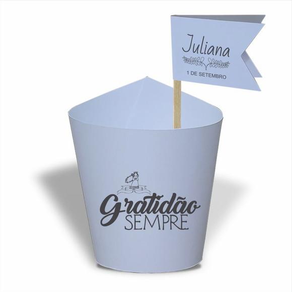 Rótulo mini suculenta + tag bandeirinha + palito. Frases