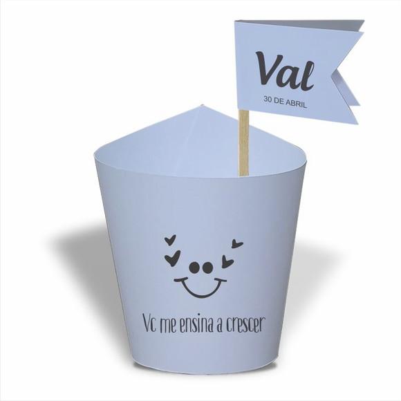 Rótulo mini suculenta + tag bandeirinha + palito. Frases