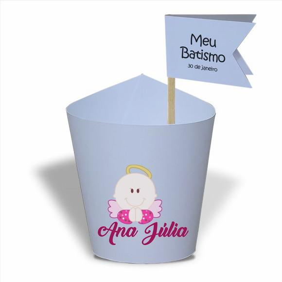 Rótulo mini suculenta + tag bandeirinha + palito. Infantil