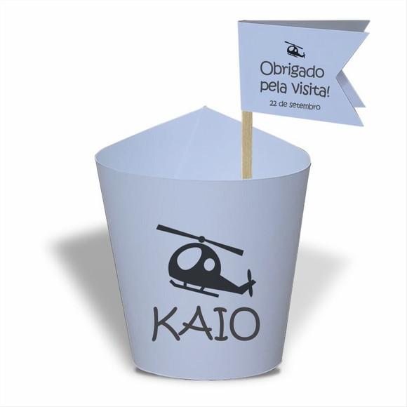 Rótulo mini suculenta + tag bandeirinha + palito. Infantil