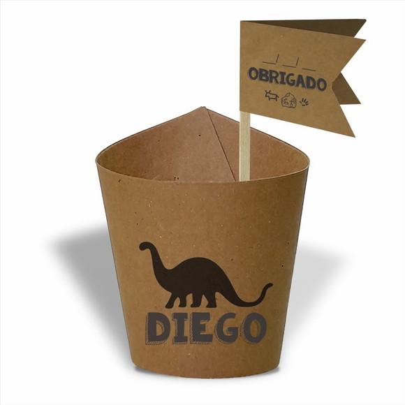 Rótulo mini suculenta + tag bandeirinha + palito. Infantil