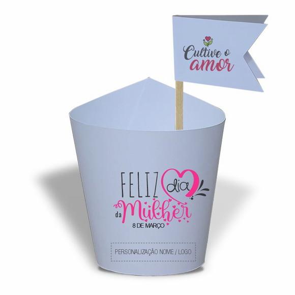 Rótulo Mini Suculenta Dia da Mulher, Personalizado. Mod.02