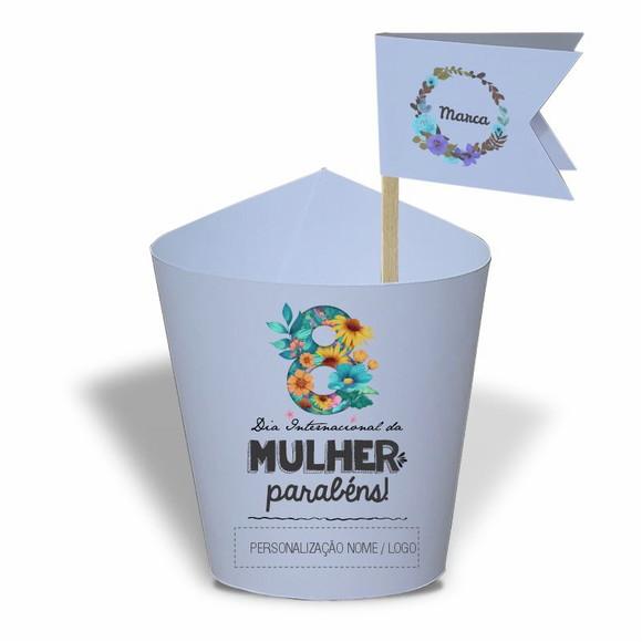 Rótulo Mini Suculenta Dia da Mulher, Personalizado. Mod.05