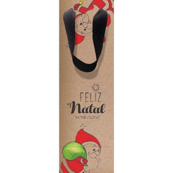 Sacola Garrafa Personalizada Natal e Boas Festas. Mod051.