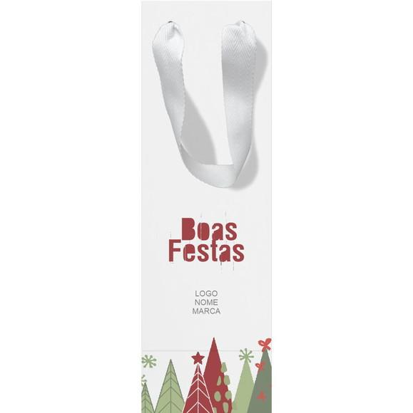 Sacola Garrafa Personalizada Natal e Boas Festas. Mod056.