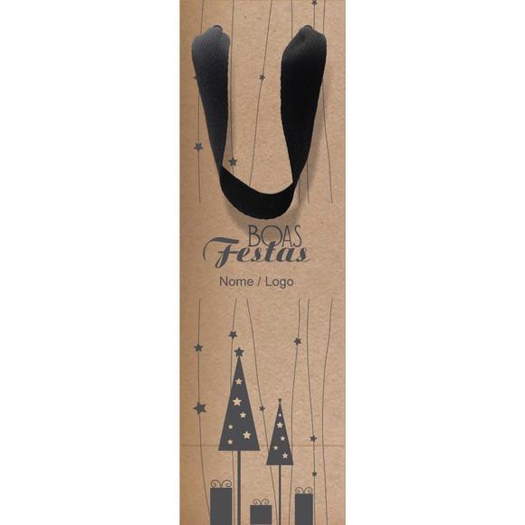 Sacola Garrafa Personalizada Natal e Boas Festas. Mod062.