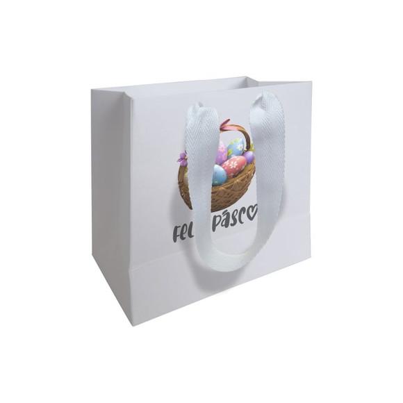 Sacolinha com Alça, Feliz Páscoa, Personalizada. Mod.02.