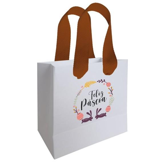 Sacolinha com Alça, Feliz Páscoa, Personalizada. Mod.03.