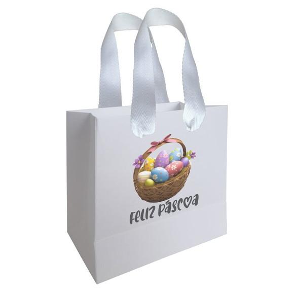 Sacolinha com Alça, Feliz Páscoa, Personalizada. Mod.02.