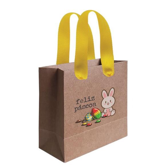 Sacolinha com Alça, Feliz Páscoa, Personalizada. Mod.07.