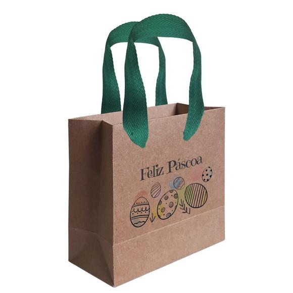 Sacolinha com Alça, Feliz Páscoa, Personalizada. Mod.09.