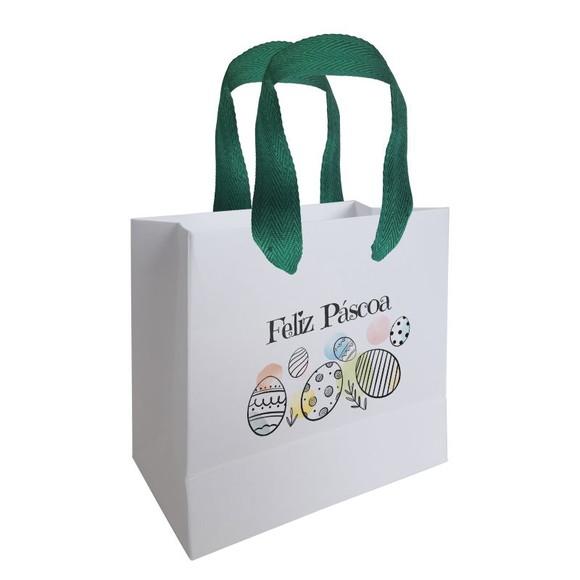 Sacolinha com Alça, Feliz Páscoa, Personalizada. Mod.09.