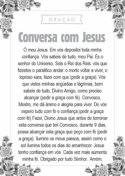 Santinho Conversa com Jesus. Pcte c/ 250 Unids