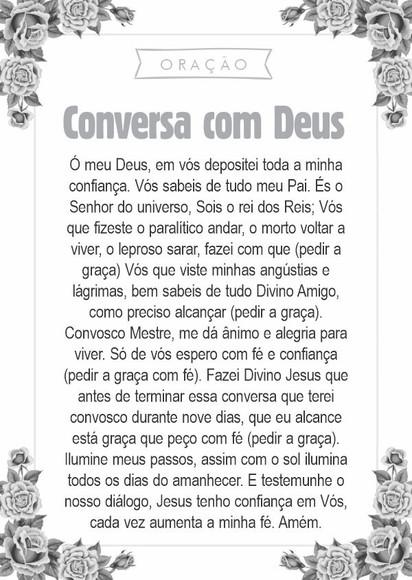 Santinho Conversa com Deus. Pcte c/ 250 Unids