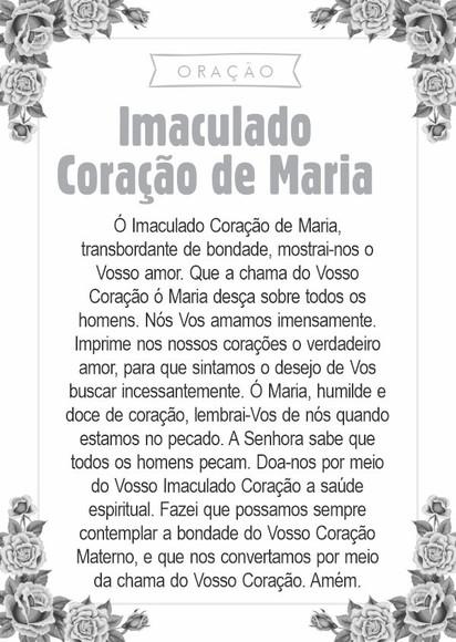 Santinho Imaculado Coração de Maria. Pcte c/ 250 Unids