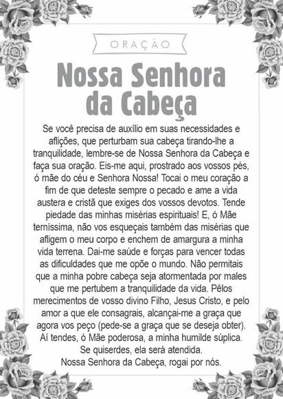 Santinho Nossa Senhora da Cabeça. Pcte c/ 250 Unids