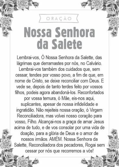Santinho Nossa Senhora da Salete. Pcte c/ 250 Unids