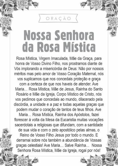 Santinho Nossa Senhora da Rosa Mística. Pcte c/ 250 Unids